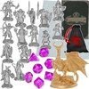 Kit Gold C/ 14 Miniaturas Rpg Dungeons & Dragons D&D Mapa e Dados