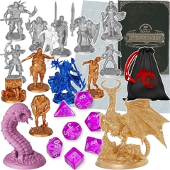 Kit Gold C/ 14 Miniaturas Rpg Dungeons & Dragons D&D Mapa e Dados na internet