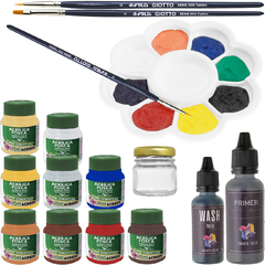 Kit Pintura Miniaturas Dioramas C/ Tintas + Pincéis + Wash - Pronto para Uso - comprar online