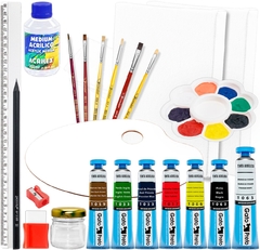 Mini Kit Artístico de Pintura Óleo ou Acrílico - Pronto para Uso - Renascença