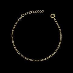 Pulseira Elos Retangulares Banho de Ouro 18K