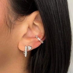 Piercing Fake Cravejado Colorido Prata - comprar online