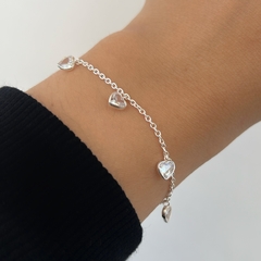 Pulseira Corações Pendurados Prata 925 - comprar online