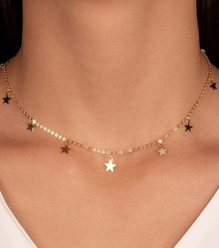 Colar choker estrelas