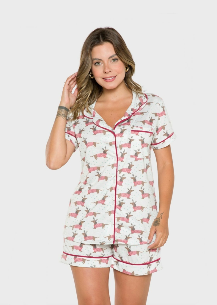 Pijama Fem Americano Natal - Imagine Pijamas e Sonhos