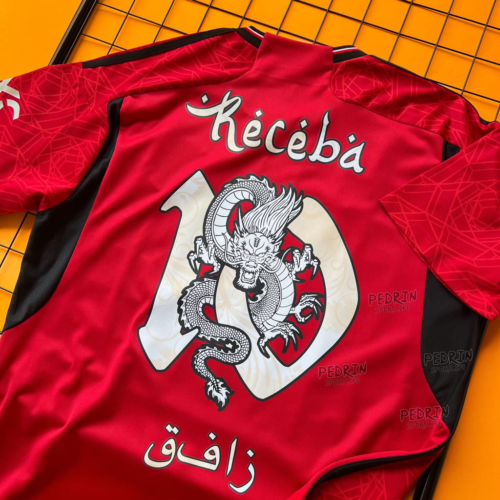 Camisa adidas manchester united away 23 24 personalizada com frase