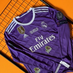 Retro Real Madrid Away 16/17 todos os patches - Torcedor Adidas Masculina - Roxo - (cópia) - online store