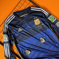 RETRO ARGENTINA AZUL MANGA LONGA 2014 FINAL DA COPA DO MUNDO - comprar online