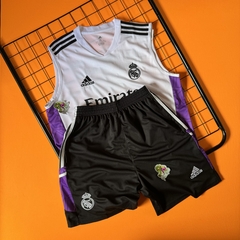 KIT DE TREINO REAL MADRID BRANCO 23/24 REGATA E SHORT PERSONALIZADO - Pedrin: personalizações exclusivas