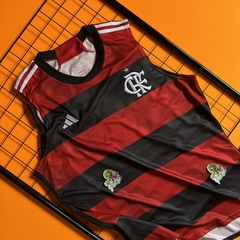 Regata Flamengo Home 23/24 - Vermelha e preta personalização one piece - loja online