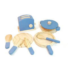 Set platito y cubiertos azules - tienda online