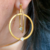 Brinco Argola Ear Jacket 2 Aros e Cristais - Banhada a Ouro 18K - Luciana Machado Complementos