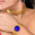 Conjunto de Colar Chocker, Pulseira e Brincos Cristal Azul Safira