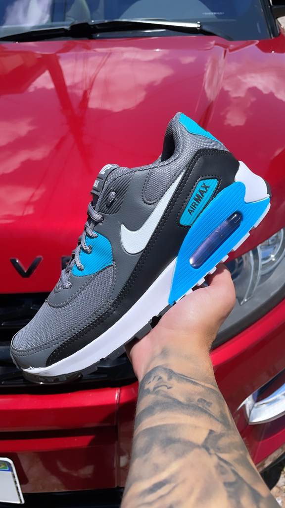 Nike Air Max 90 Cinza Azul JKzero84 Sneakers