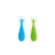 Kit Colher Munchkin Silicone com Trava Azul/Verde com 2 unidades