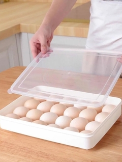 Contenedor Para 24 Huevos Con Tapa Transparente Huevera
