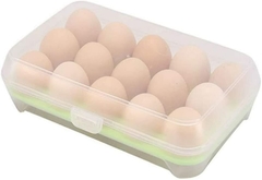 Contenedor Huevera Plástica Apilable Con Tapa Para 15 Huevos