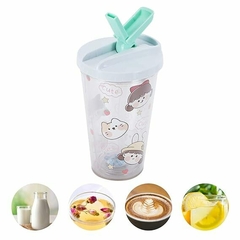 Vaso De Plástico Con Sorbete De Plastico Kawaii Antiderrame