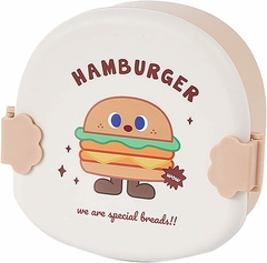 Vianda Lunchera Con Divisiones Cute Hamburger / Hamburguesa + Cubiertos - Anantrade- My shop Kawaiii