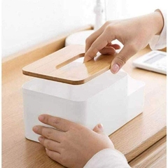 Organizador Nórdico Porta Pañuelos/tissue con tapa de Madera - tienda online