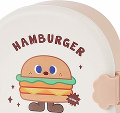Vianda Lunchera Con Divisiones Cute Hamburger / Hamburguesa + Cubiertos - tienda online
