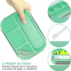 Vianda Hermética de 4 Divisiones + Cubierto Good Lunch 1300ml - tienda online