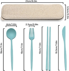 Imagen de Set Cubiertos Con Estuche 4pzas Eco biodegradable -