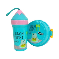 Set Vianda Lunchera 2 Niveles + Botella +cubierto cuchara y tenedor en uno Infantil - comprar online