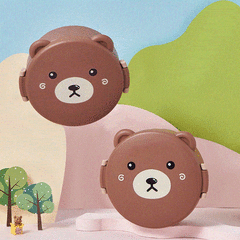 Vianda Lunchera con Divisiones Cute Bear + Cubiertos - comprar online