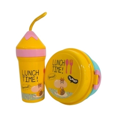 Set Vianda Lunchera 2 Niveles + Botella +cubierto cuchara y tenedor en uno Infantil - comprar online