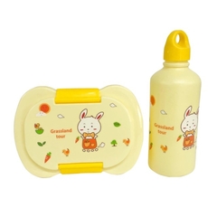 Set Vianda Lunchera 2 Division + Botella+cubierto Infantil - tienda online