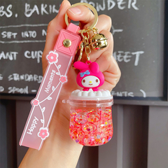 Llavero Sanrio Botellita con Glitter Kuromi -Cinammonroll y amigos - Anantrade- My shop Kawaiii