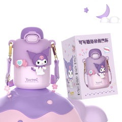 Imagen de Termo Botella Sanrio Kawaiii Kuromi Cinnamoroll My Melody Purin acero inoxidable de 430ML con sorbete -