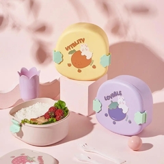 Vianda Lunchera Con Divisiones Cute Rabbit + Cubiertos