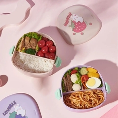 Imagen de Vianda Lunchera Con Divisiones Cute Rabbit + Cubiertos