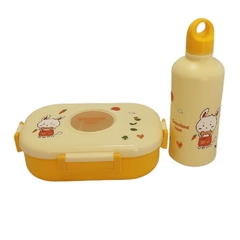 Set Vianda Lunchera 2 Division + Botella+cubierto Infantil