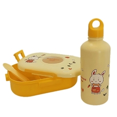 Set Vianda Lunchera 2 Division + Botella+cubierto Infantil - comprar online