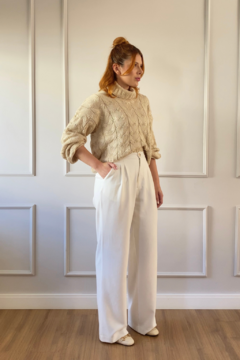 Calça Pantalona Ema - Off White - loja online