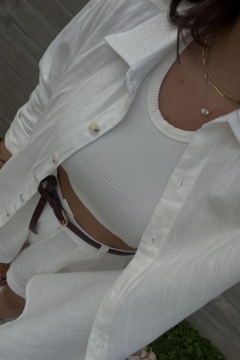 Camisa Lana Linho - Off White - Analivie