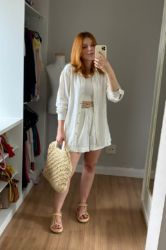 Camisa Lana Linho - Off White - comprar online
