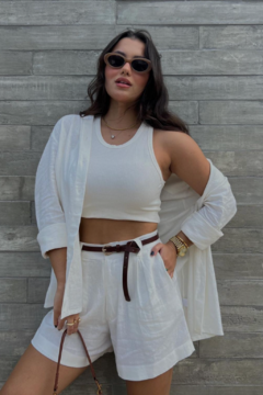 Camisa Lana Linho - Off White - loja online