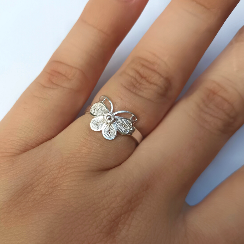 Anillo Mariposa Filigrana en plata FILARTECOLOMBIA