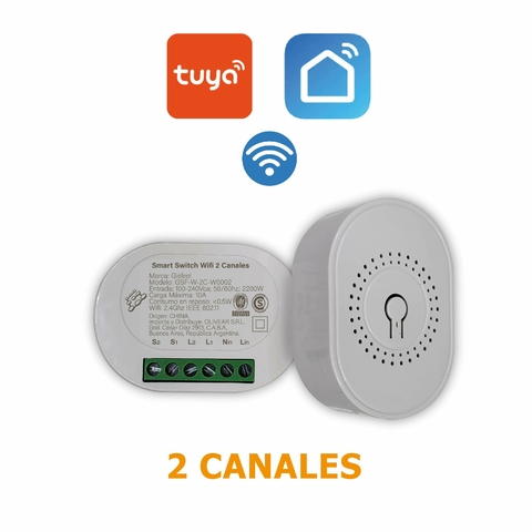 Switch 2 Canales Wifi Smartlife / Tuya (Oval)