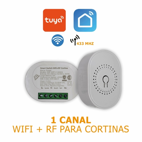 Switch 1 Canal Cortina Motores Tubulares Wifi+Rf Smartlife / Tuya