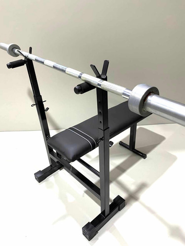 Banco Gym Plegable Multifuncional 3 Inclinaciones Con Rack