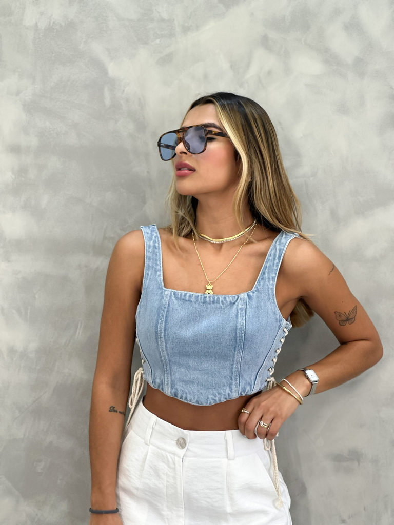 Cropped Jeans Kimi - Comprar em Use Sôffi