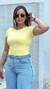 Blusa Cloe amarelo com calça jeans use sôffi 
