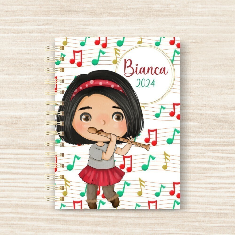 Agenda escolar 2024 Capa Menina Flauta
