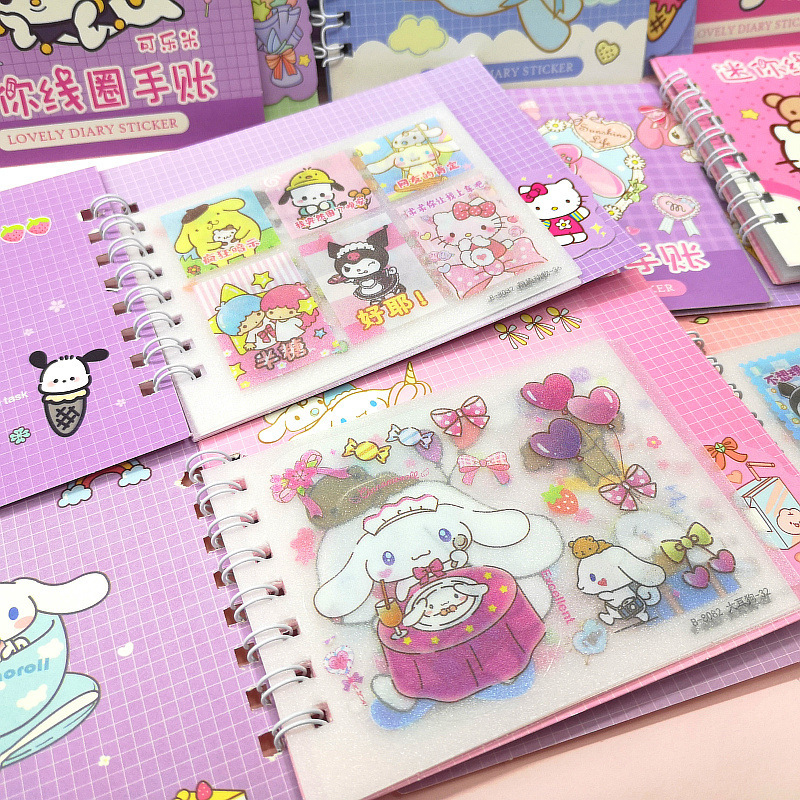 Caderno de adesivos fofos Sanrio personagens