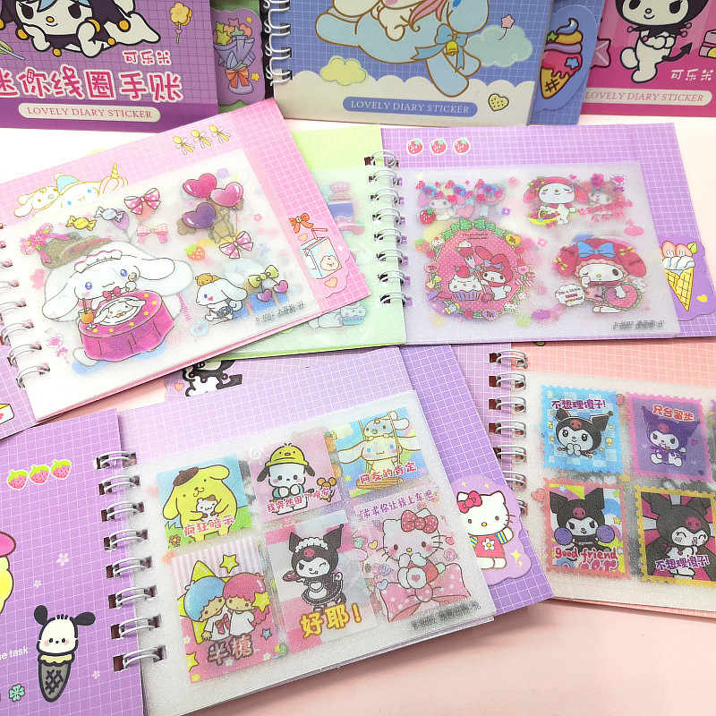 Caderno de adesivos fofos Sanrio personagens